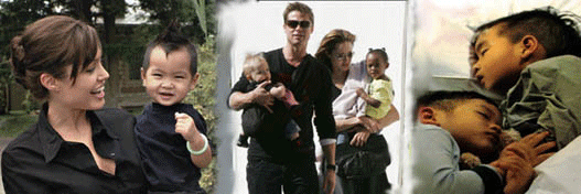 Angelina Jolie bannière Angie's Rainbow famille