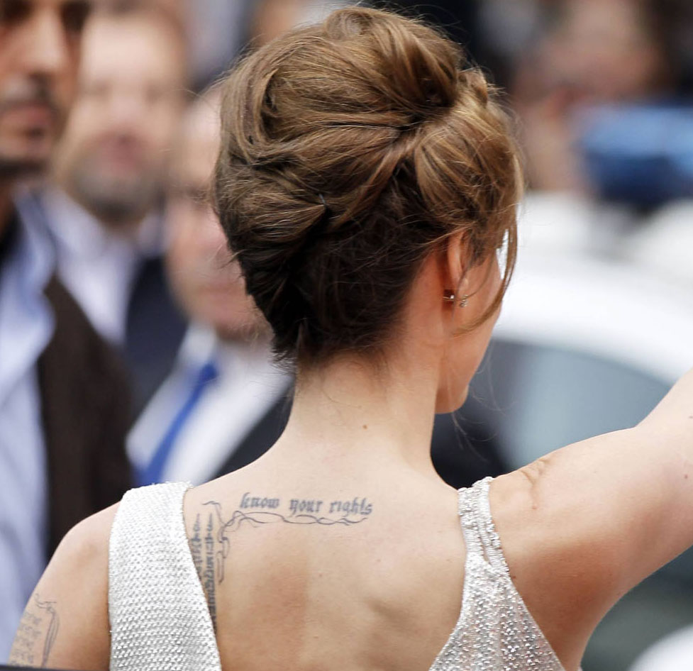 Angelina Jolie tatouage Know your rights
