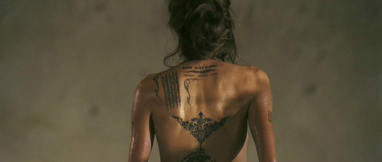 Angelina Jolie's tattoos.