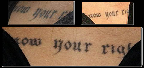 Angelina Jolie tattoo Know your right